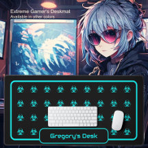 Símbolos de Risco Biológico - Ciano Azul em Fundo