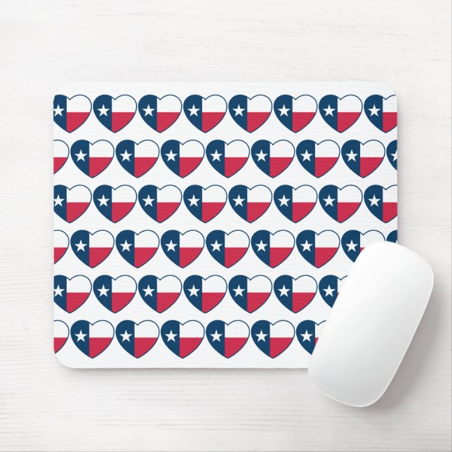 Símbolos do Texas, Texas Flag, Heart Mousepad (Com mouse)
