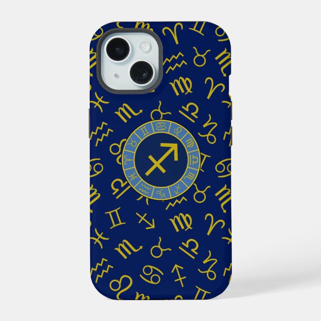 Símbolos Zodiac+Astrologia Sagittarius Ptn Gld+Blu (Verso)