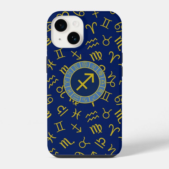 Símbolos Zodiac+Astrologia Sagittarius Ptn Gld+Blu (Verso)