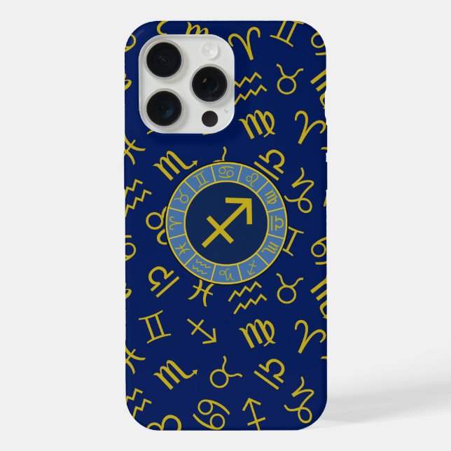Símbolos Zodiac+Astrologia Sagittarius Ptn Gld+Blu (Verso)