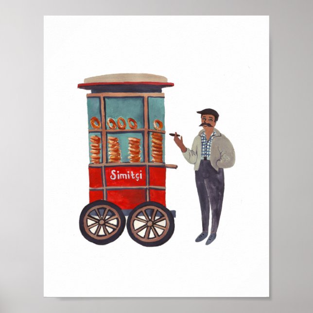 Simitçi (Simit) Impressão (Frente)