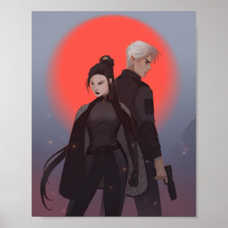 Simon & Michiko Poster - por Mona Finden