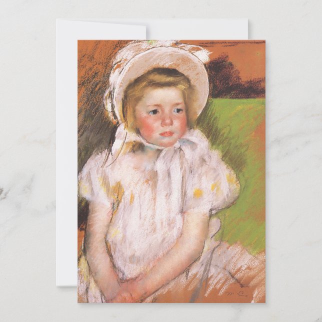 Simone em um Bonnet Branco | Mary Cassatt (Frente)