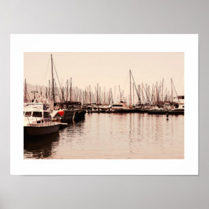 Simon's Town Harbor ships Yachts Cape Town Poster