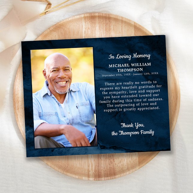 Simpatia Azul do Cartões de agradecimentos Funeral (Criador carregado)