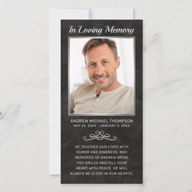 Simpatia Black Leather Silver Foto Funeral Prayer (Frente)