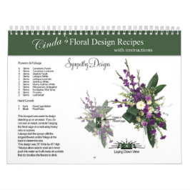 Simpatia Calendário de Receitas Florais de Design 