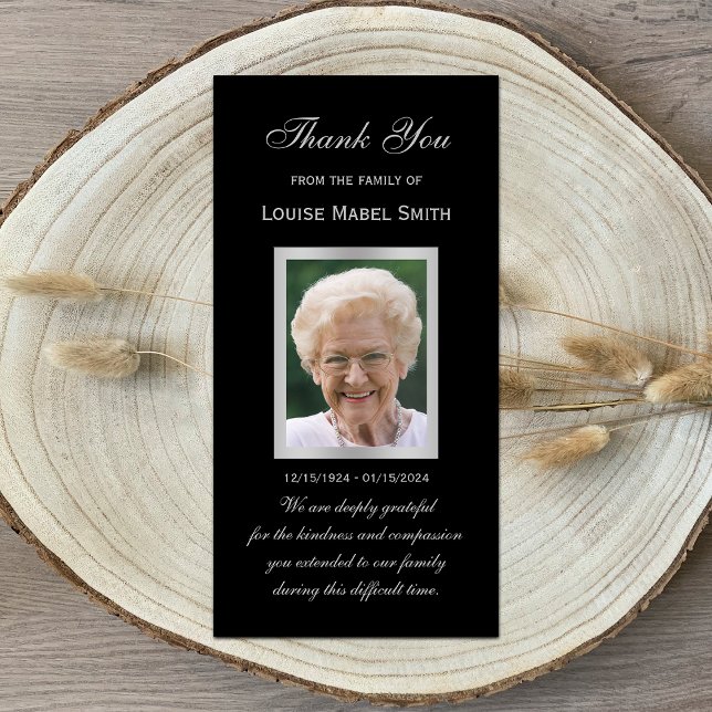 Simpatia Cartão com fotos Memorial Negro e Prata (Criador carregado)