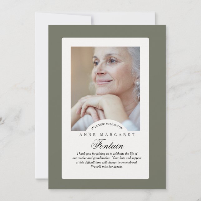 Simpatia de memória eterna Cartões de agradeciment (Frente)