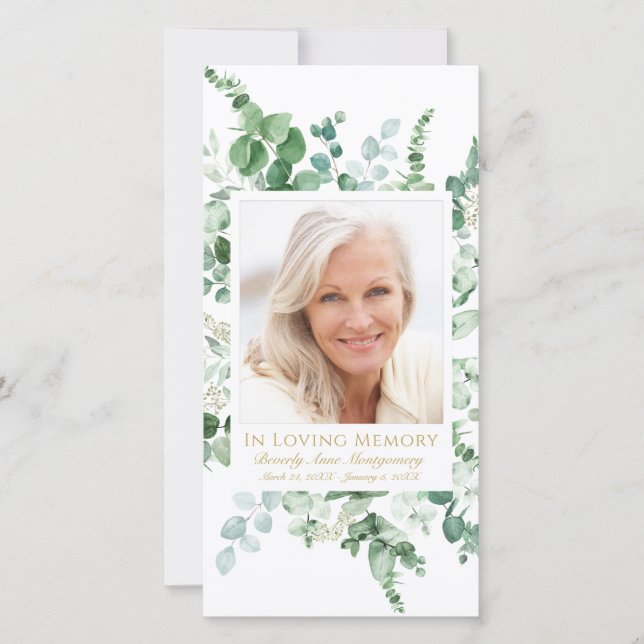 Simpatia Eucalyptus Foto Dourada Oração Funeral (Frente)