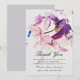 Simpatia Floral Roxa Cartões de agradecimentos Mem