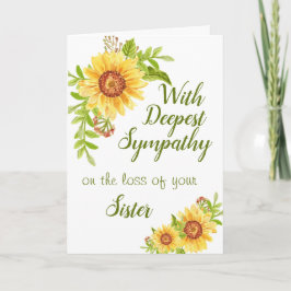 Simpatia Irmã Cartão Floral de Girassol com Aquare