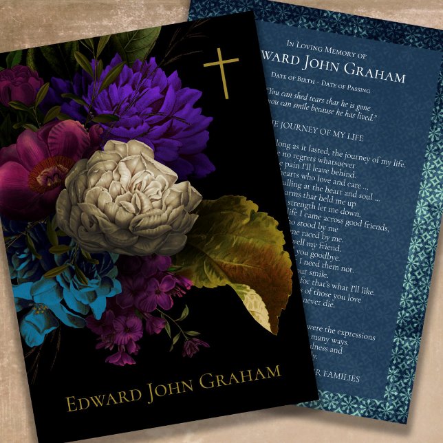 Simpatia Memorial Floral Cartões de agradecimentos (Elegant Sympathy Floral Funeral Thank You Card)