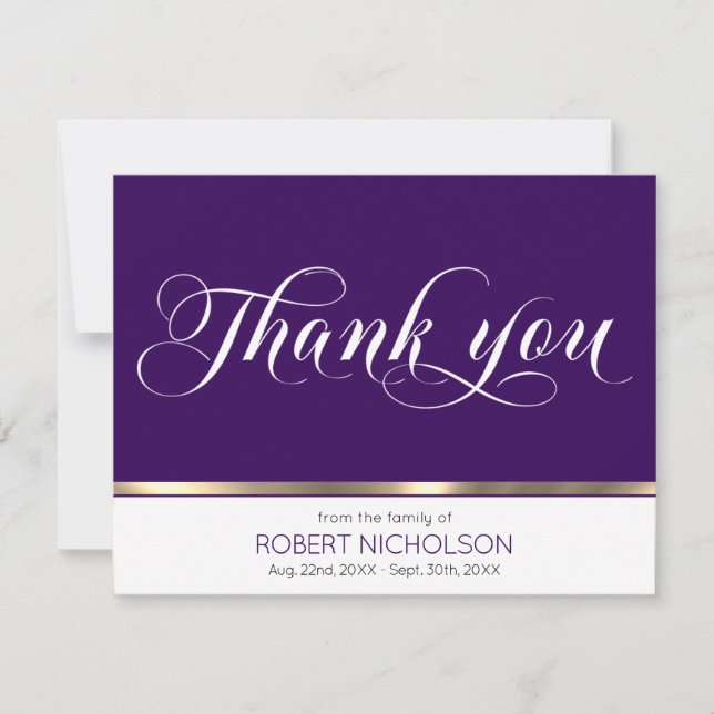 Simpatia Memorial Funeral Obrigado Roxo Dourado (Frente)