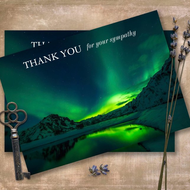 Simpatia Memorial Nature Cartões de agradecimentos (Sympathy Photo Celebration of Life, In Loving Memory, Forever in our Hearts Funeral thank you cards)