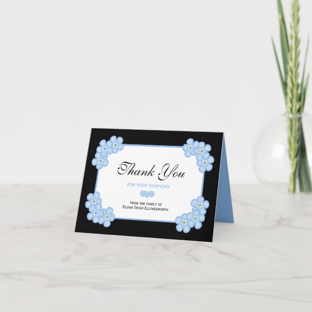 Simpatia Obrigado Cartão de Nota — Esqueça-me Nots (Frente)