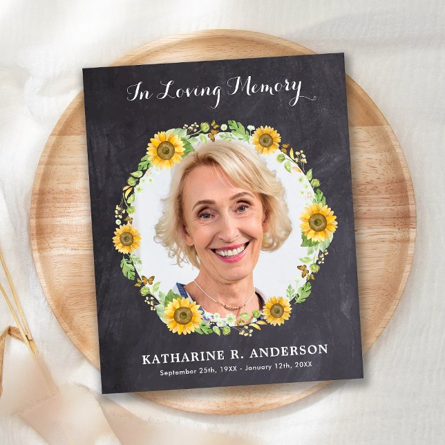 Simpatia Obrigado Cartões Girassóis Foto Funeral (Criador carregado)