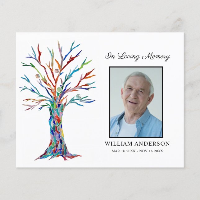 Simpatia orçamental Funeral Obrigado Cartão com fo (Frente)