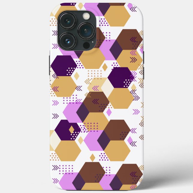 Simple artistic purple and gold geometric pattern (Verso)