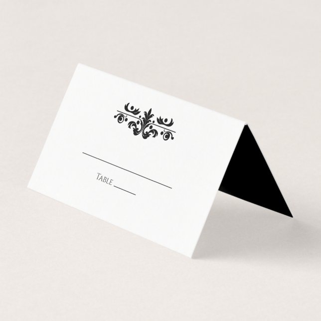 Simple Black and White Minimalist | Place Card (Frente)
