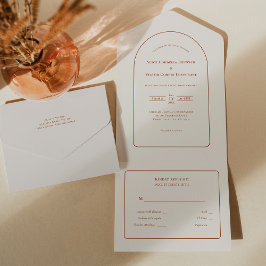 Simple Boho Arch Ivory Wedding RSVP