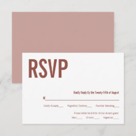 Simple Boho Dusty Rosa Typografia Casamento RSVP