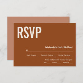 Simple Boho Terracotta Typoographic RSVP