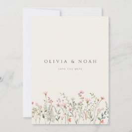 Simple Boho Wildflower Salve O Cartão De Casamento