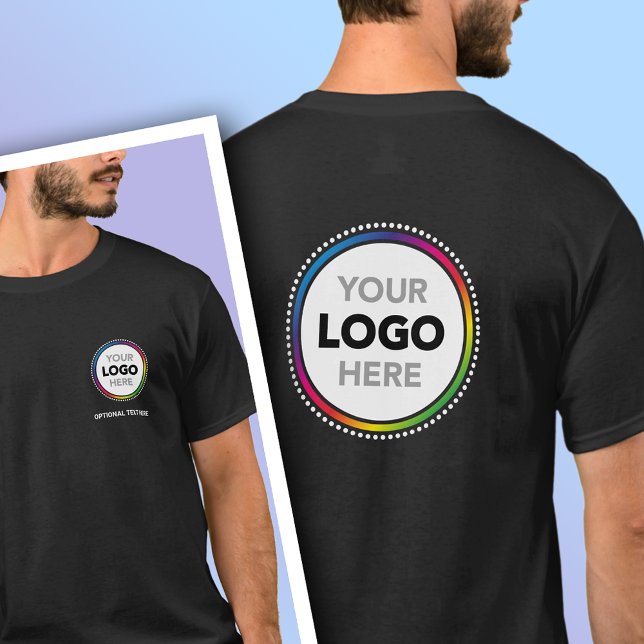 Simple Business Logo T-Shirt - Front & Back Print (Criador carregado)