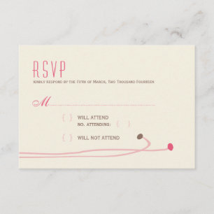 Simple Dahlia - Vintage Pink & Brown Weding RSVP