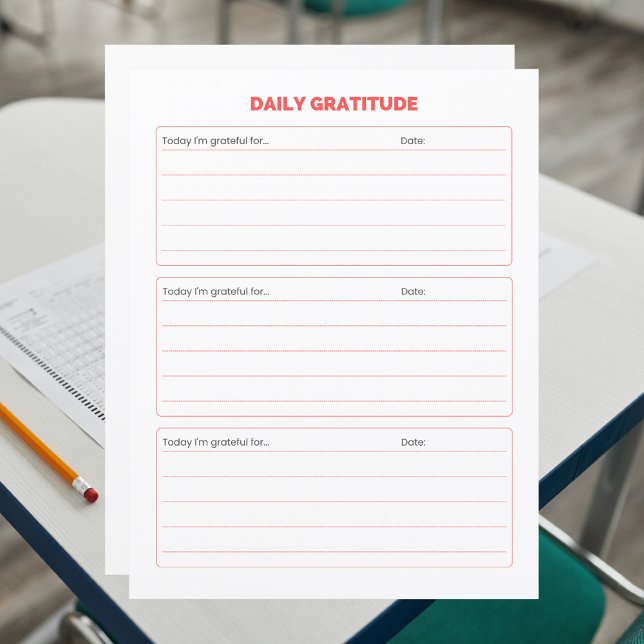 Simple Daily Gratitude Journal Worksheet (Criador carregado)