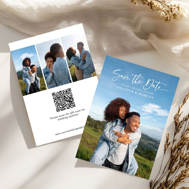 Simple Elegant 4-Photo Caligraphy QR Code (Criador carregado)