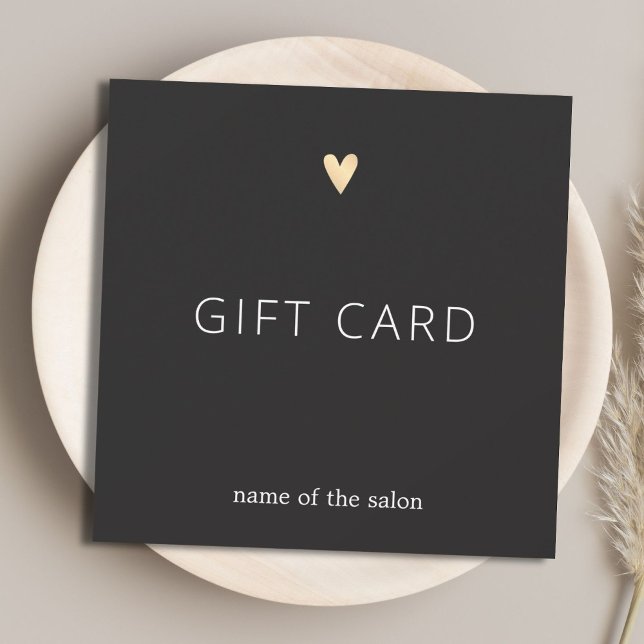 Simple Elegant Dark Grey Faux Gold Heart Beauty (Criador carregado)