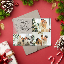 Simple Elegant Family Photo Collage Christmas Card