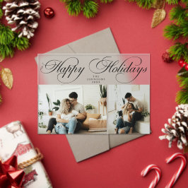 Simple Elegant Family Photo Collage Christmas Card