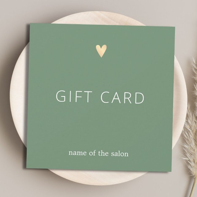 Simple Elegant Green Faux Gold Heart Beauty (Criador carregado)