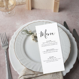 Simple Formal Wedding Menu Card