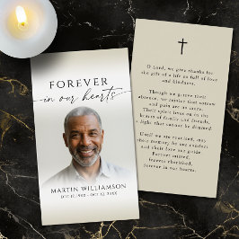Simple Funeral Memorial Prayer Photo Card
