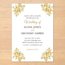 Simple Gold Roses Elegant Modern Floral Wedding 