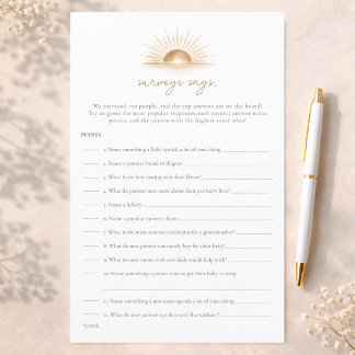 Simple Golden Sun Neutral Shower Game Survey Says