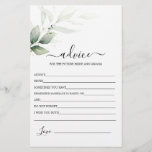 Simple Greenery Advice para o Cartão Bride<br><div class="desc">Simples conselho da Greenery para o cartão da noiva</div>
