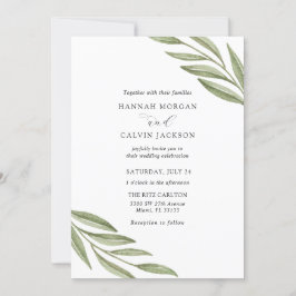Simple Greenery Branches Convite para Casamento