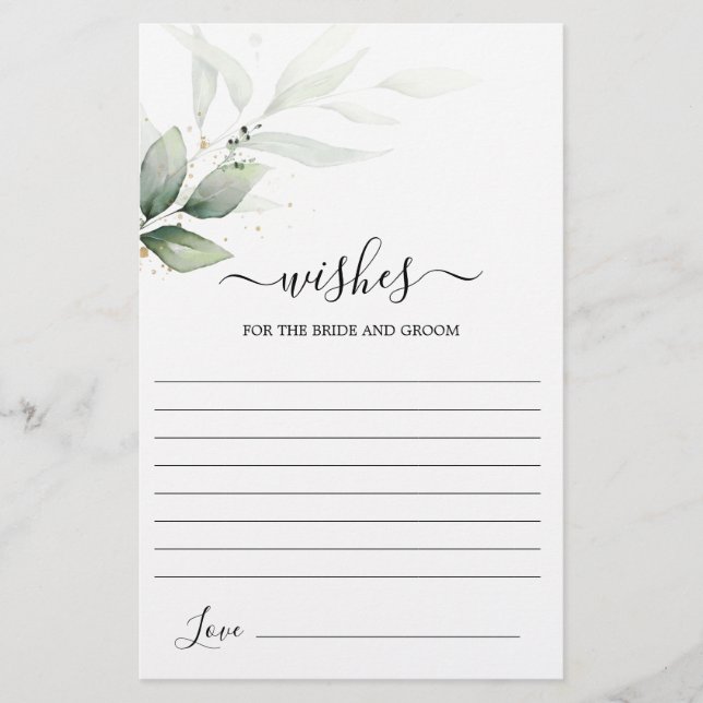 Simple Greenery deseja o cartão nobre (Frente)