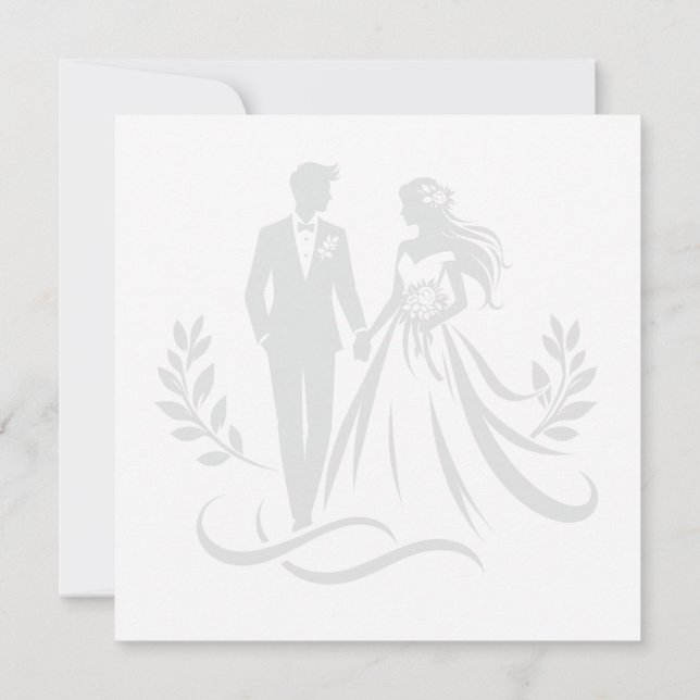 Simple Heart Wedding Thank You Card – Customizable (Verso)