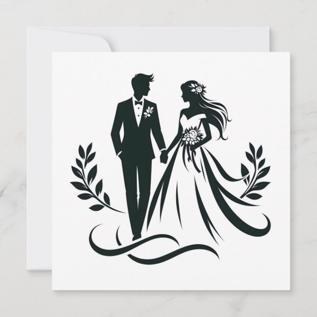 Simple Heart Wedding Thank You Card – Customizable (Verso)