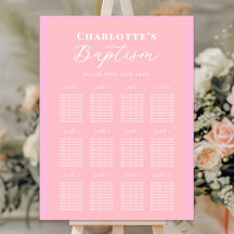 Simple Light Pink Baptism Seating Chart