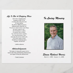 Simple Memorial Foled Funeral Program