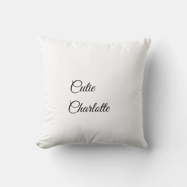 SIMPLE MINIMAL.CUTIE ADICIONAR NOME BEBÊ Almofada  (Frente)