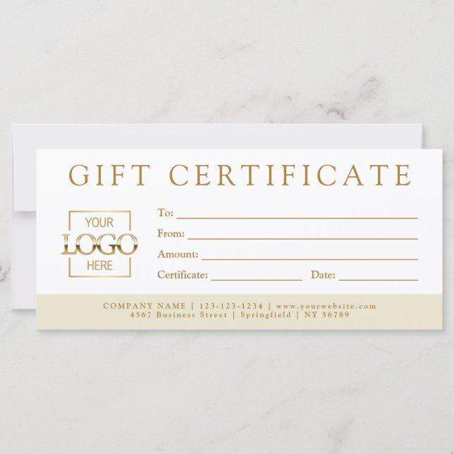 Simple Minimalist Custom Business Gift Certificate (Frente)